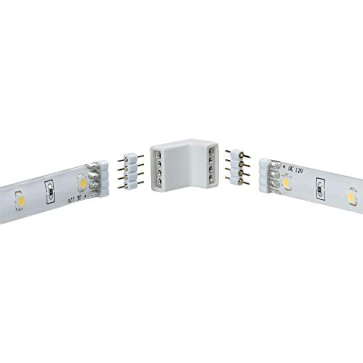 Paulmann 70334 YourLED Eck-Verbinder für LED Strip 4er Pack Stripe Zubehör Weiß Schwarz Kunststoff 2x Weiß 2x Schwarz inklusive 4fach Pin – Bild 4