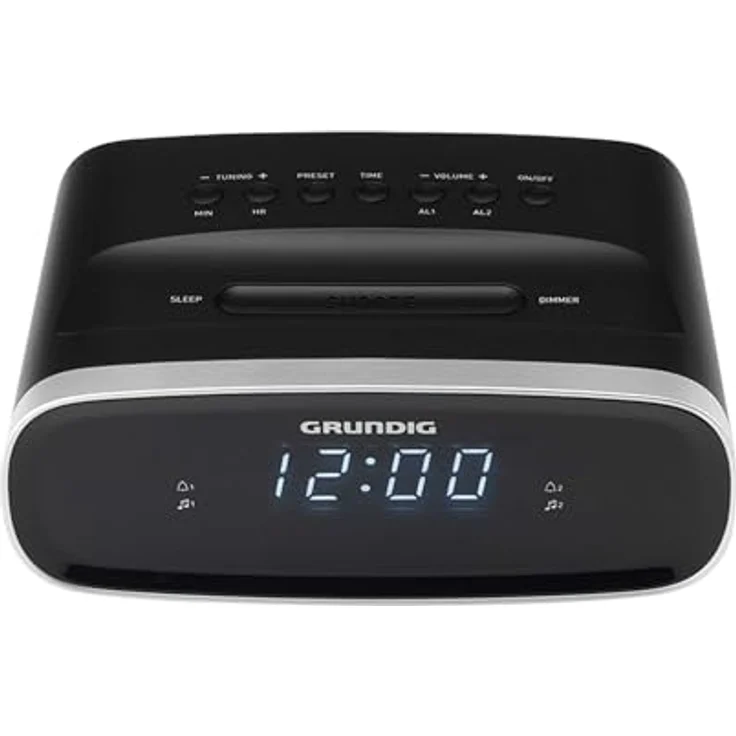 GRUNDIG Sonoclock 1100 Wecker mit Radiofunktion, UKW-Tuner, Weckfunktion, Einschlaf-Automatik, Schlummerfunktion, Alarmsignal, LED Display, Schwarz – Bild 1