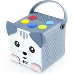 X4-TECH CatBox - Bluetooth Lautsprecher für Kinder - Kabellos mit Akku - Für Autofahrten und Kinderzimmer