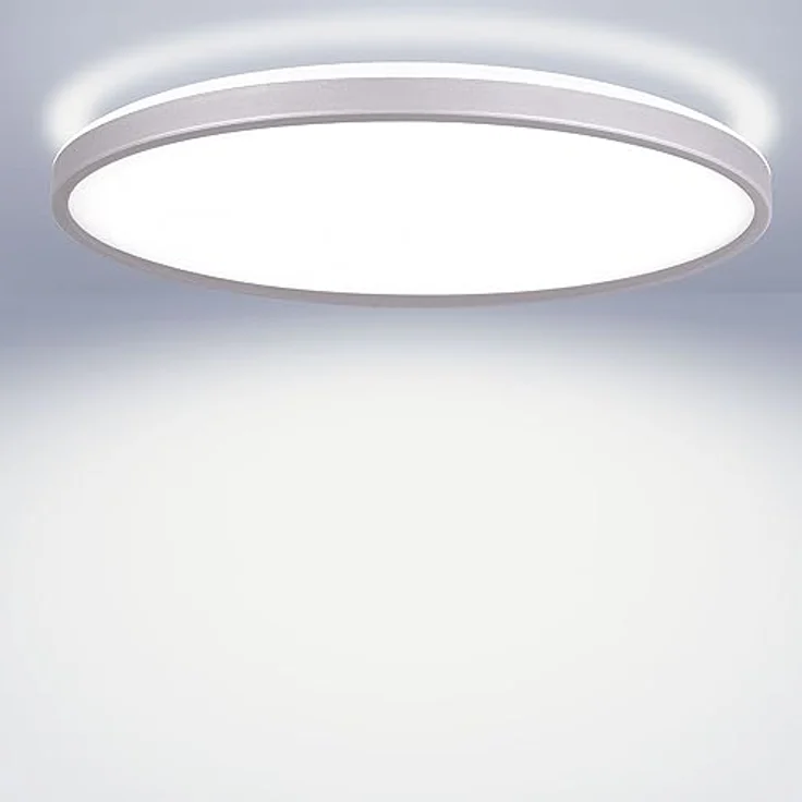 max K O M F O R T LED Deckenlampe LUCKY rund grau 22W Neutralweiß - Moderne Aufputzlampe für stilvolle Beleuchtung – Bild 2