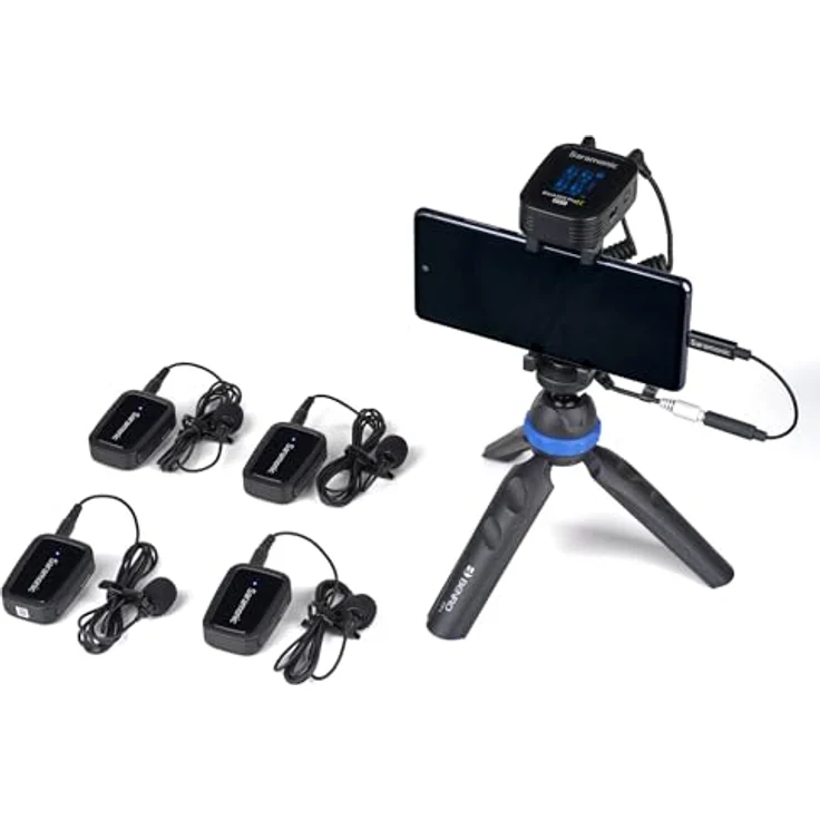 Saramonic Blink 500 Prox B8 4-Personen-Wireless-Mikrofonsystem mit Aufnahme von TXS, Lavs, Ladekoffer, Cam-MoOutd-Empfänger - Schwarz – Bild 3