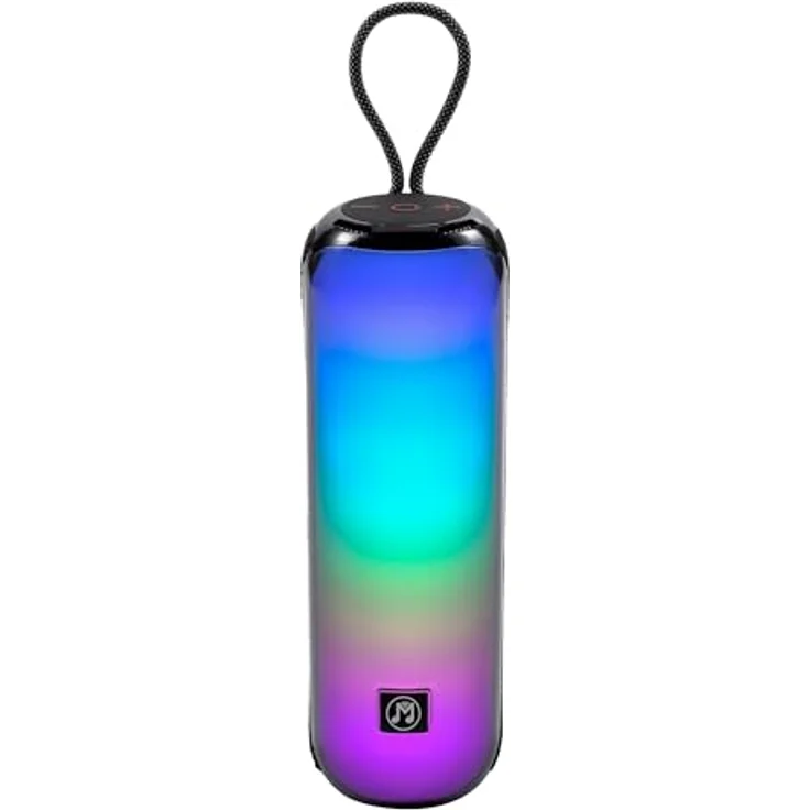 MusicMan BT-X66, Tragbarer Bluetooth-Lautsprecher mit RGB-Disco-Lichtern, FM-Radio, USB- und MicroSD-Wiedergabe, 1800mAh Akku, integriertem Mikrofon & AUX-Eingang – Bild 1