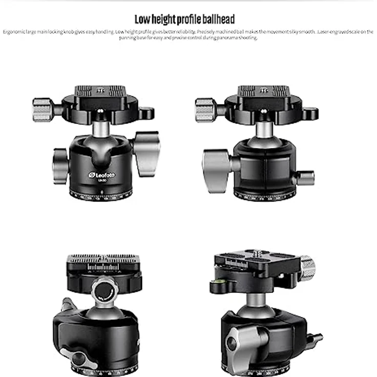 Leofoto Pocket Mini Tripod MT-04 + Ball Head LH-30, höhenverstellbar von 120mm bis 370mm, Tragfähigkeit 5 kg, Packmaß 25cm – Bild 10