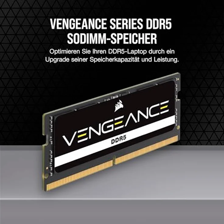 Corsair Vengeance SODIMM DDR5 RAM 48GB 5600MHz CL48-48-48-90 1.10V Intel XMP 3.0 Laptop-Speicher Schwarz, Kompatibel mit Intel 13th or 14th Gen Mobile-CPUs – Bild 2