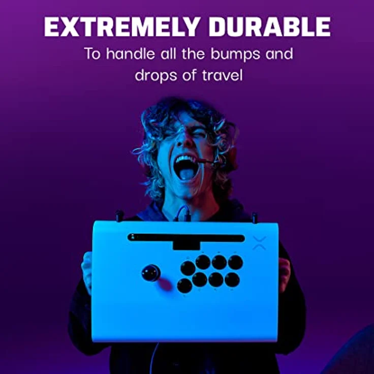 PDP VICTRIX PS5 PRO FS– weiß Fightstick, mit 6,28°-Handgelenksneigung und Sanwa-Denshi-Tasten – Bild 2