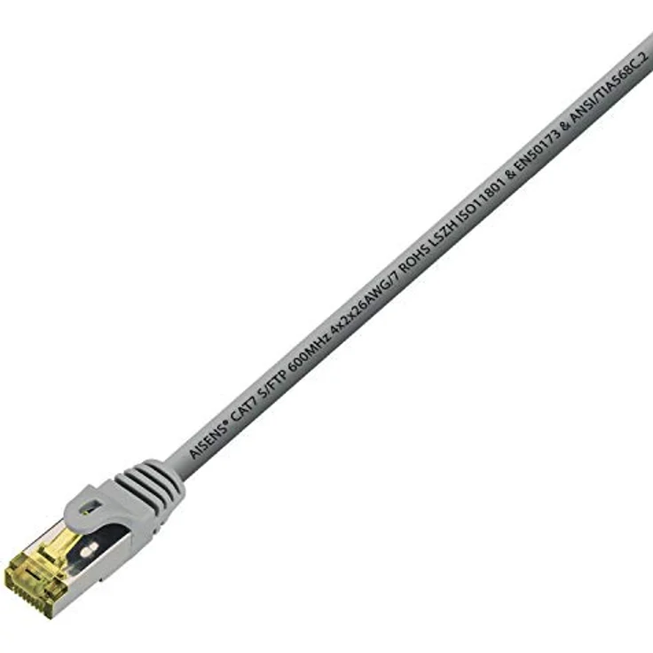 AISENS - A146-0337 Netzwerkkabel RJ45 LSZH CAT.7 600 MHz s/ftp pimf awg26, grau, 5,0 m – Bild 2