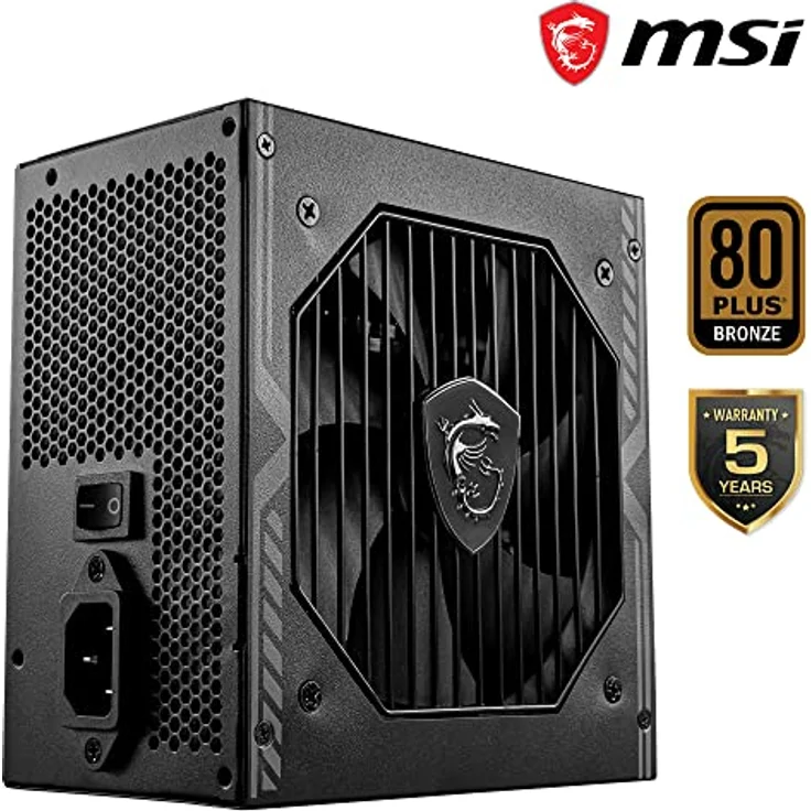 MSI MAG A650BN Netzteil, EU-Stecker - 650W, 80 Plus Bronze zertifiziert, ATX-Netzteil, 12V Single-Rail, DC/DC-Spannungswandler-Design, 120mm Lüfter - 5 Jahre Garantie – Bild 2