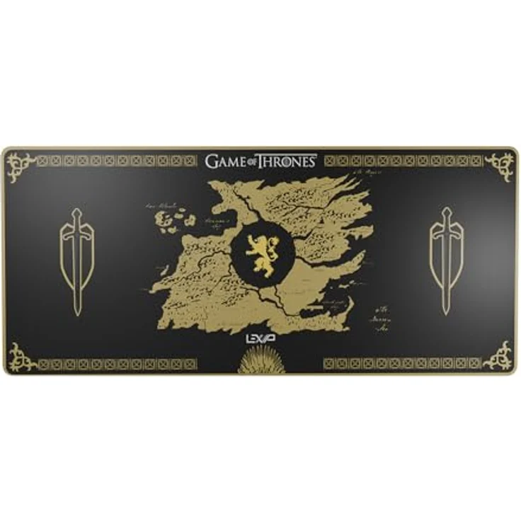 Lexip HBO Game of Thrones - Lannister Edition XXL, Mausmatte in Schwarz, rutschfeste Neopren-Oberfläche für präzise Mausbewegungen – Bild 1