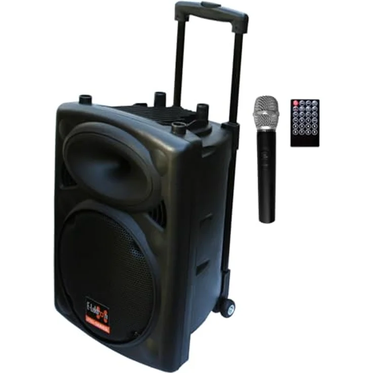 E-Lektron EL25-M 500W Mobile PA Soundanlage Akku-MP3-USB-Bluetooth inkl. Funkmikrofon Soundsystem, schwarz – Bild 2