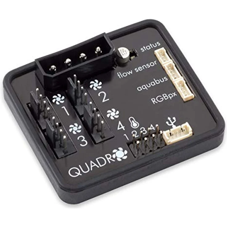 Aqua Computer Quadro Lüftersteuerung für PWM-Lüfter mit Anschluss für Ambient-Hintergrundbeleuchtung – Bild 2