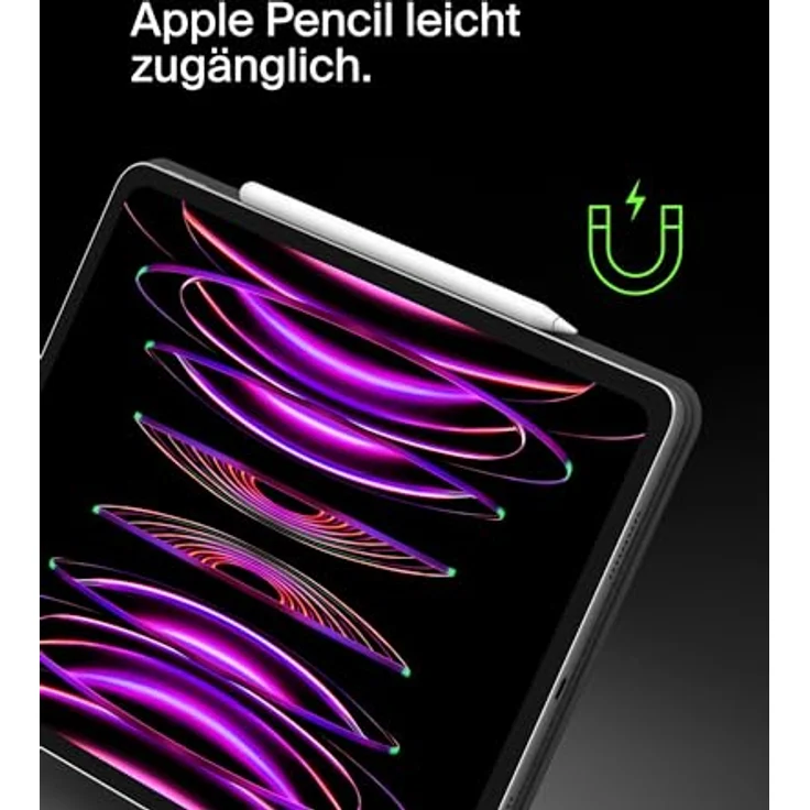 Belkin Pro Bluetooth-Tastatur mit Hülle und magnetischem Ständer, iPad Tastatur, Multi-Gesture-Steuerung, Apple Pencil magnetische Befestigung, QWERTZ, Multimedia-Tasten für iPad M4 Pro 13”, Schwarz – Bild 5