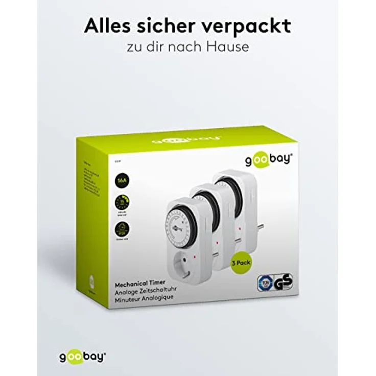 Goobay 3er Pack Zeitschaltuhr mechanischer Timer, 3) (Pack of 3) – Bild 8