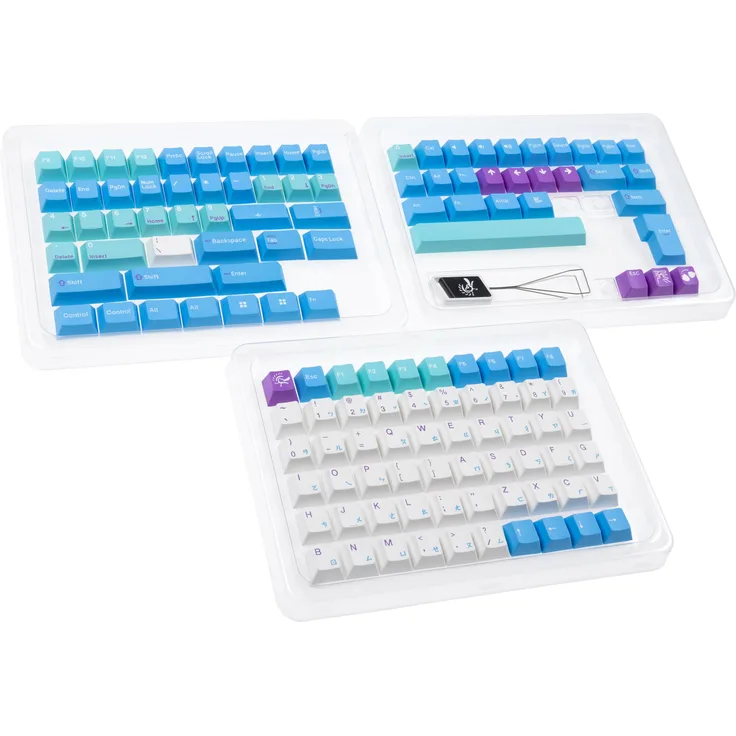 Ducky x MK Frozen Llama Keycap Set, Keycaps, Blau