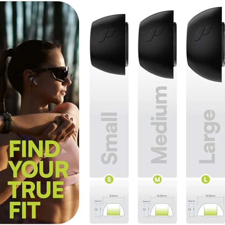KeyBudz HyperFoam-Ohrstöpsel für AirPods Pro 1./2. Gen, Memory-Schaum, verbesserte Passform, Geräuschunterdrückung, rutschfeste Ersatzknospen (S/M/L) – Bild 5
