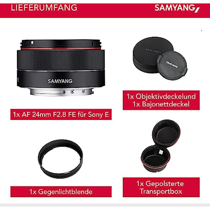 Samyang AF 24 mm F2.8 FE (Tiny but Wide) - Vollformat 24mm Weitwinkel Festbrennweite Autofokus Objektiv für Sony E, FE, E-Mount, für Sony A9, A7, A6500, A6300, A6000, A5100, A5000, Nex Kameras – Bild 6