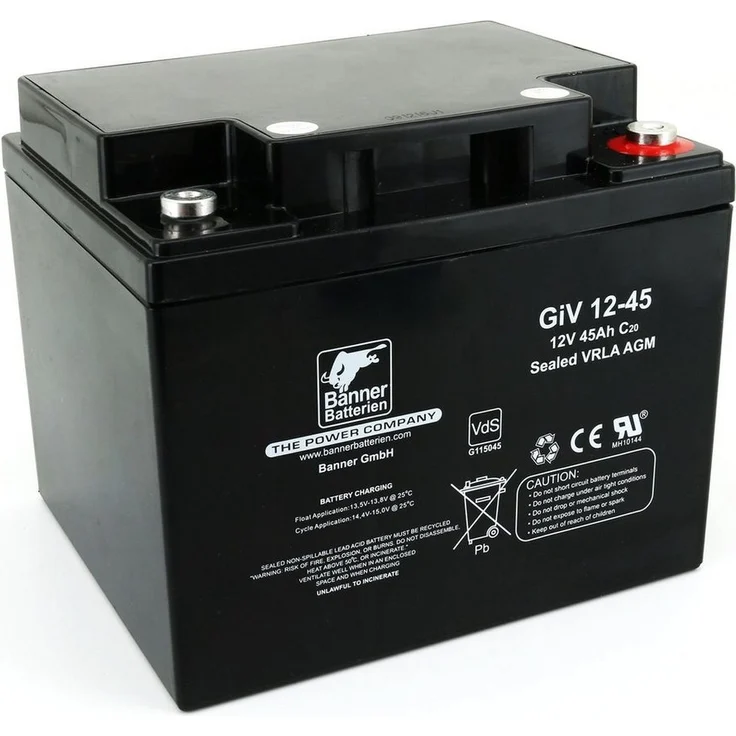 Banner Batterien Stand by Bull 12 Volt 45 Ah GIV 12-45, wartungsfreie Bleibatterie mit Vlies-Technologie, lageunabhängig einsetzbar