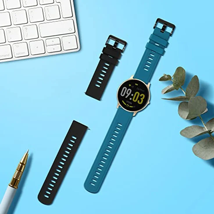 kwmobile 2X Sportarmband Set für AGPTEK LW11, flexibles TPU Silikon, verstellbar von 14-22 cm, in verschiedenen Farben – Bild 2