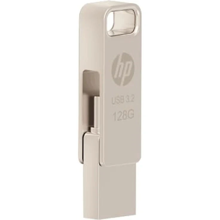 HP x206c, 128GB OTG USB 3.2 Type-C/Type-A, Lesegeschwindigkeit bis zu 120 MB/s, elegantes Metall-Design – Bild 4
