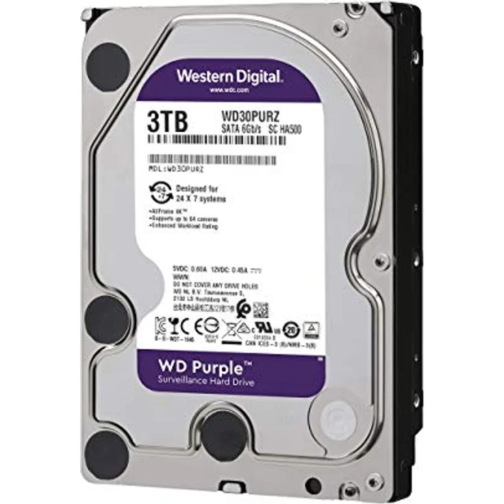 WD Purple Surveillance Hard Drive WD30PURZ - Festplatte - 3 TB - intern - 3.5 Zoll (8.9 cm) - SATA 6Gb/s - 5400 rpm - Puffer: 64 MB (WD30PURZ) – Bild 3