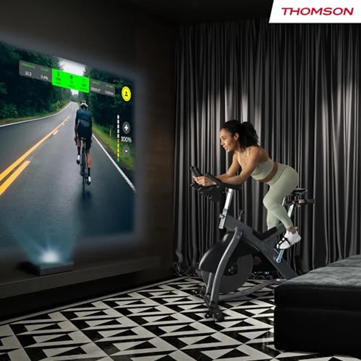 Thomson Sirius PG55B, tragbarer UHD-Laserprojektor mit 600 lm Helligkeit, Google-TV und Akku, Schwarz – Bild 6