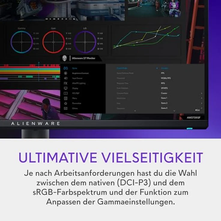 Dell Alienware AW2725QF – 27" 4K UHD Gaming-Monitor, 180Hz, IPS, gestochen scharf & flüssig für ultimatives Gameplay – Bild 9