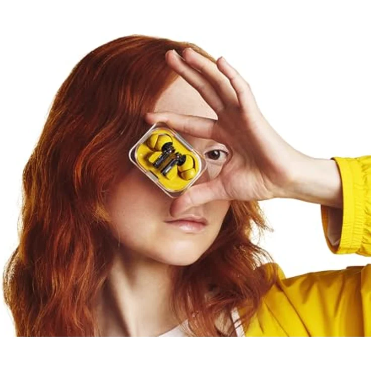Nothing Ear (a) kopfhörer kabellos Bluetooth mit ChatGPT-Integration, ANC, Bass-Enhance-Algorithmus und bis zu 42,5 Stunden Wiedergabezeit - Gelb/Schwarz – Bild 2