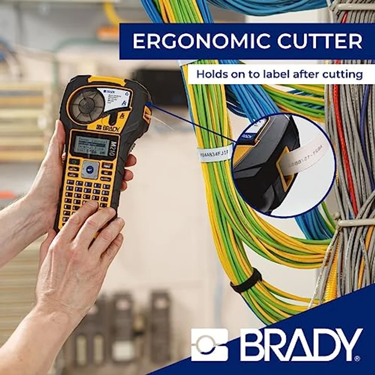 Brady M210 Etikettendrucker, mobiles Beschriftungsgerät mit Thermodirekt-Technologie, 19,05 mm Druckbreite, Schwarz/Gelb – Bild 4