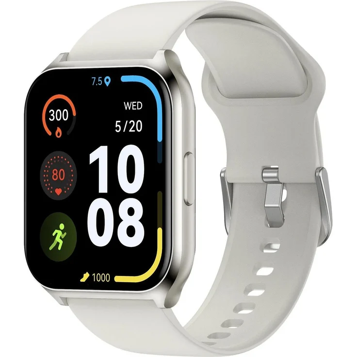 Haylou Smart Watch 2 Pro LS02, 1,85 Zoll Touchscreen, silbernes Metallgehäuse mit mattem Finish
