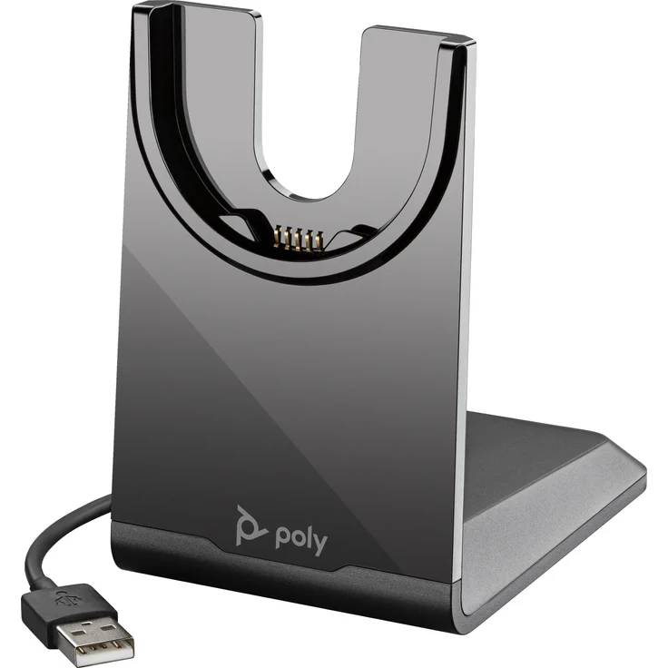 Poly Ladeschale Voyager 43, Ersatzladestation für Voyager Focus 2 und 4300, schwarz, USB-A, 5V/2A – Bild 1