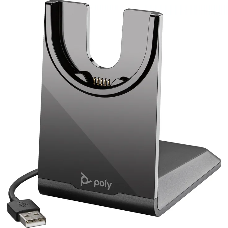 Poly Ladeschale Voyager 43, Ersatzladestation für Voyager Focus 2 und 4300, schwarz, USB-A, 5V/2A