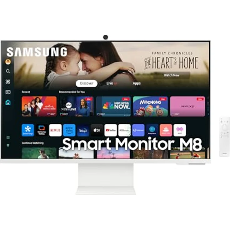 Samsung M80D Smart Monitor, 32 Zoll, 4K AI Upscaling, UHD, 60 Hz, 360 Audio Mode, Inkl. Webcam und Lautsprecher, Höhenverstellbar, LS32DM801UUXEN – Bild 1