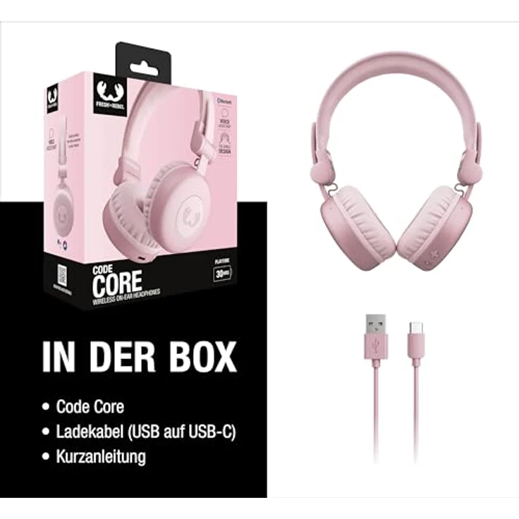 Fresh n Rebel Code Core, kabelloser On-Ear Bluetooth Kopfhörer mit 30 h Laufzeit, Pastel Pink, versandkostenfrei – Bild 7