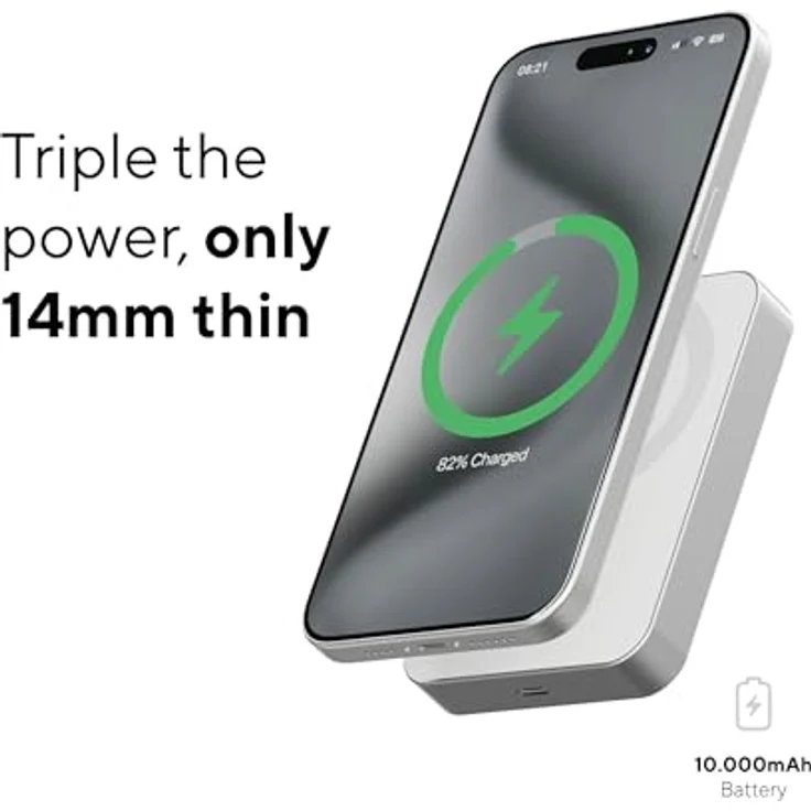Linq Connects Magnetische Kabellose Powerbank 10000 mAh, Schnelles Kabelloses Laden bis zu 15W, Schwarz – Bild 3