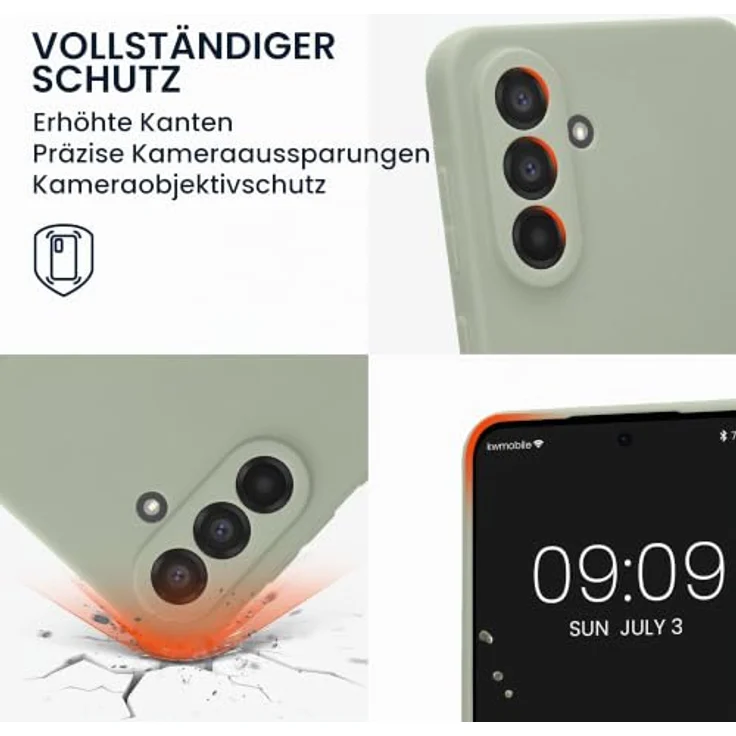 kwmobile Handyhülle für Samsung Galaxy A56 5G, weiches Silikon Case, reißfest und rutschfest, Graugrün – Bild 3