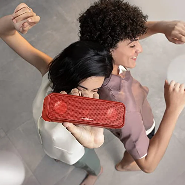 soundcore 3 von Anker: Bluetooth 5.0-Lautsprecher mit 24H Spielzeit, IPX7 wasserdicht, Stereo-Sound, Titan-Membran-Treiber, PartyCast Tech und BassUp – Bild 3