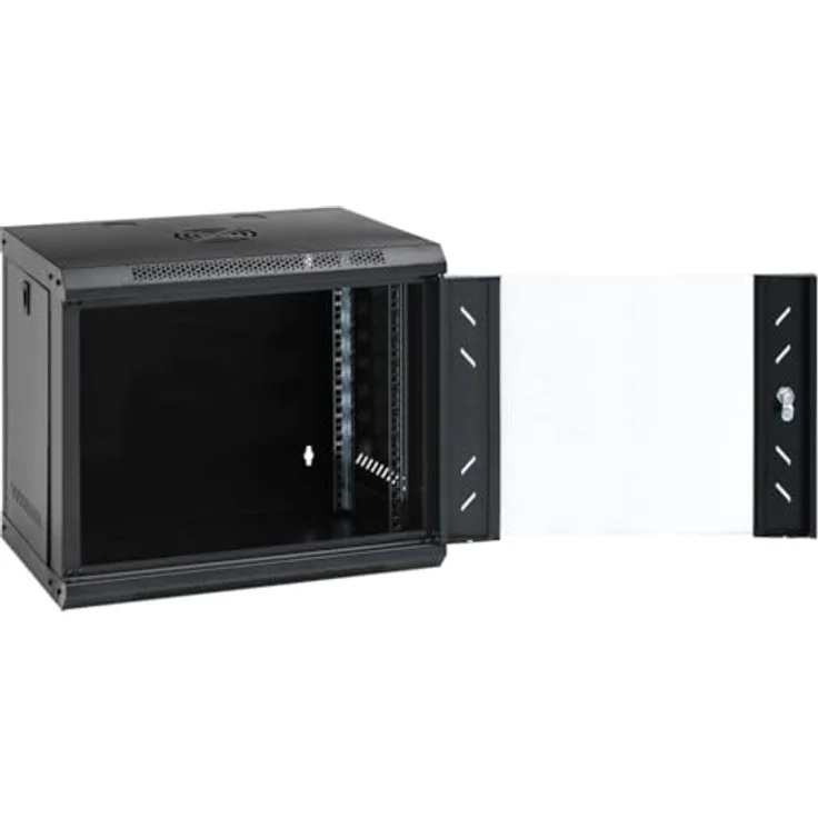 vidaXL 9U Wand Netzwerkschrank, Serverschrank Wandmontage, 19" Rack Server Schrank, IP20, abschließbar – Bild 2