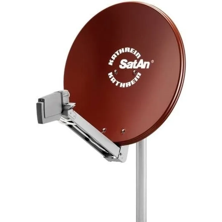 Kathrein CAS 80, Satellitenantenne mit 75 cm Reflektor, multifeedfähig, rot, für 2 Teilnehmer