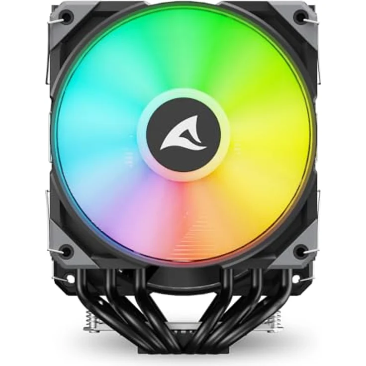 Sharkoon A60 RGB Black Air Cooler, leistungsstarker CPU Kühler mit 121,55 m³/h Luftstrom, 500-1800 RPM, RGB-LED-Beleuchtung, Schwarz – Bild 5