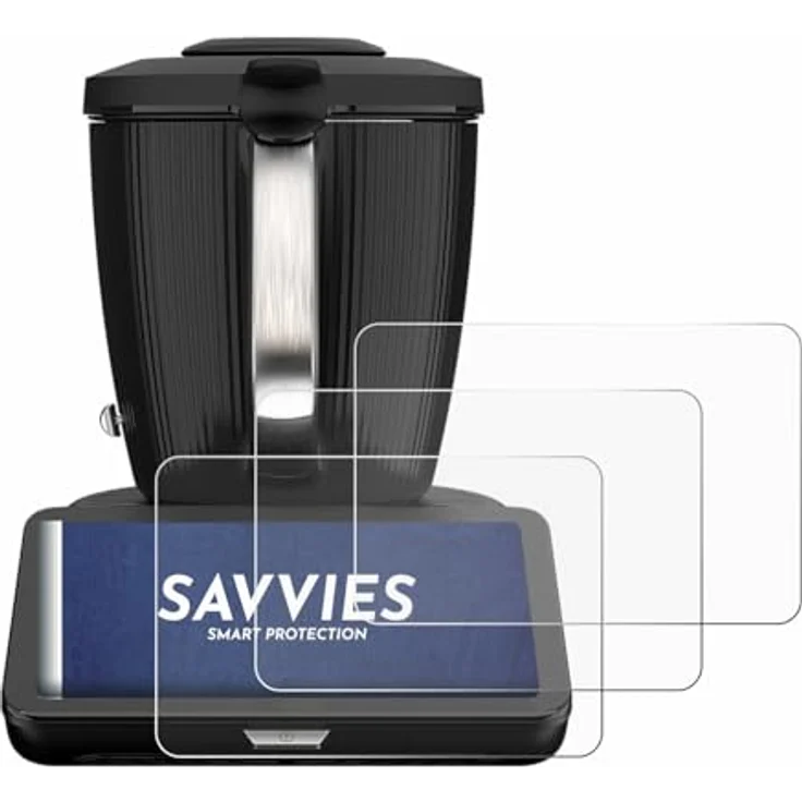 Savvies Schutzfolie für Vorwerk Thermomix TM7, 3 Stück Ultra-Transparent, kratzfest, blasenfreie Montage, Made in Germany – Bild 2