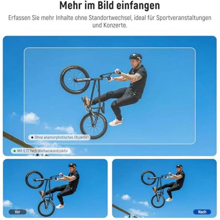 NEEWER 0,72x Weitwinkelobjektiv mit 112° Sichtfeld, kompatibel mit DJI Osmo Pocket 3 / 4 und Xtra Muse, asphärisches HD Optikglas mit Displayschutzfolie, LS-70 – Bild 3