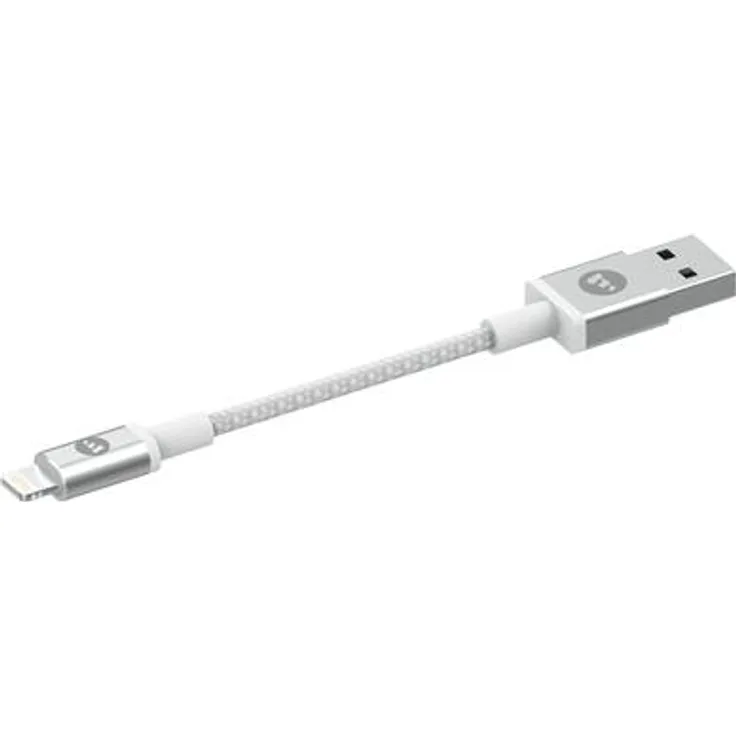 mophie 409903213, 1 m Lightning USB A Ladekabel, geflochtenes Nylon, männlich, weiß
