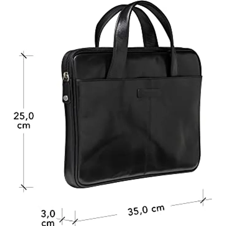 dbramante1928 - Silkeborg Laptoptasche für Damen & Herren 13 Zoll - Tasche mit Zwei strukturierten Ledergriffen - Aus robustem, hochwertigem Vollnarbenleder - Black N.E. (2nd Gen) – Bild 2