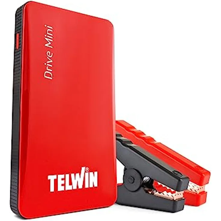Telwin 829564 Drive Mini, Tragbares Notladegerät Starter mit 1000A Spitzenstrom, Powerbank mit USB-C/A, 12V, 6500 mAh