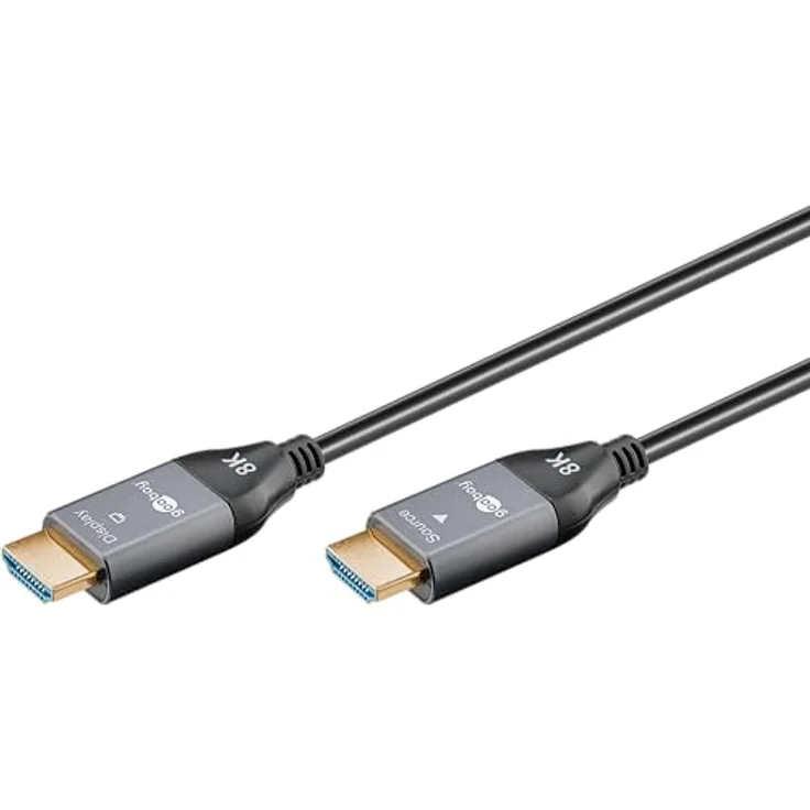 goobay Optisches Hybrid HDMI Kabel 30m - Ultra High-Speed HDMI 2.1 mit Ethernet, 8K/60Hz, AOC-Technik, hohe Flexibilität, robuste Stecker - 76276 – Bild 1