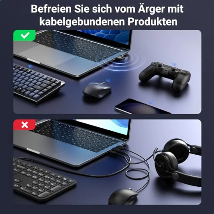 UGREEN Bluetooth Adapter 5.3, Bluetooth USB Dongle für PC mit stabiler Übertragung, Plug und Play, für Windows 11/10/8.1, 5 Geräte gleichzeitig verbindbar – Bild 5