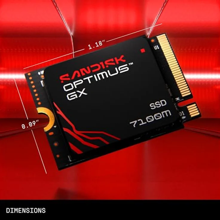 SANDISK Optimus™ 7100M NVMe™ Festplatte, 2 TB SSD PCIe 4.0, interne M.2 2230 für Gaming – Bild 2