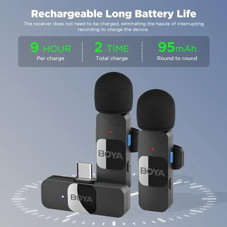 Boya BY-V20 Android Kompatibel Dual Wireless Microphone Type-C – Bild 3
