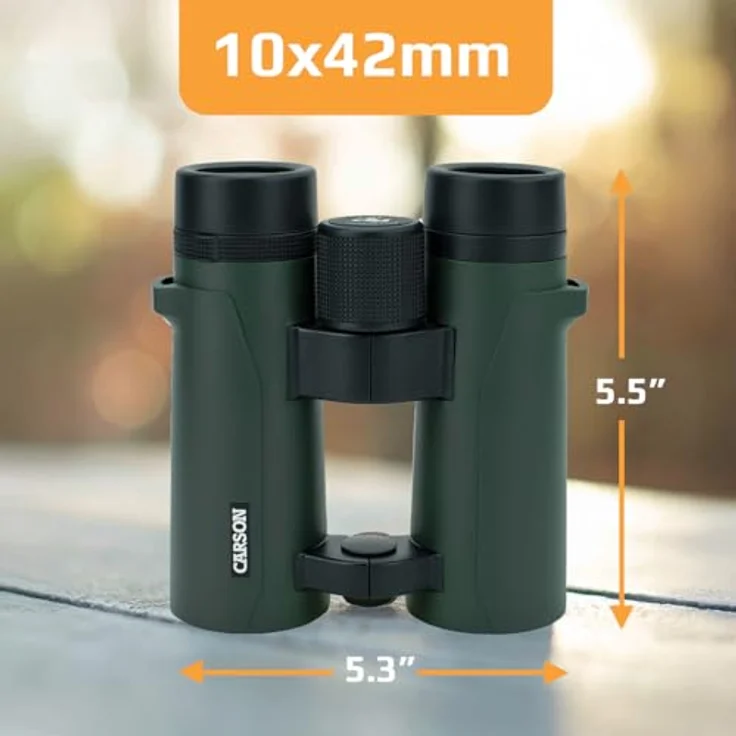 Carson RD-042, Full-Size Fernglas 10x42mm, wasserdicht, robust, beschlagfrei, grün – Bild 2