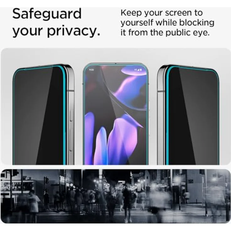 Spigen Glas.tR EZ Fit Sichtschutz Schutzfolie für Google Pixel 9/9 Pro, 2er Set, Privacy Schutz, kratzfest, 9H Härte – Bild 5