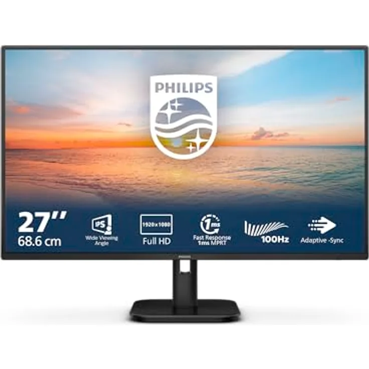Philips 27E1N1100A - 27 Zoll Full HD Monitor, eingeb. Lautsprecher, 1 ms Reaktionszeit, schwarz